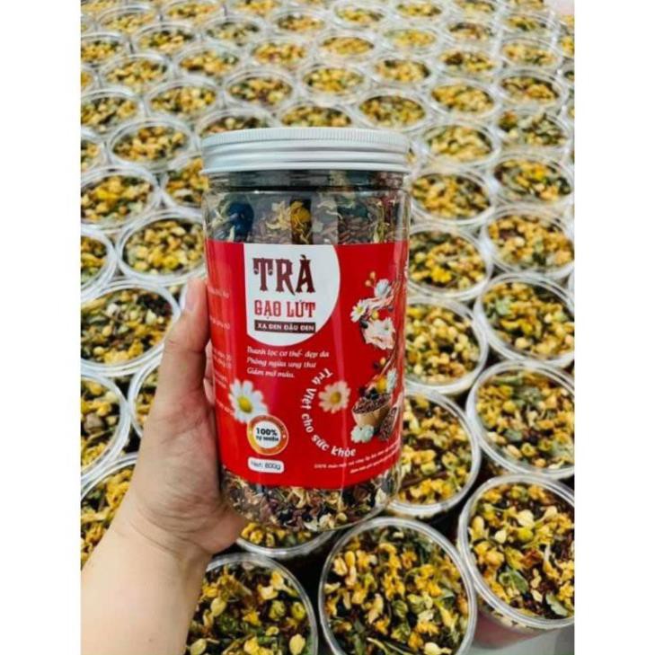 TRÀ GẠO LỨT XẠ ĐEN ĐẬU ĐEN 800g - 500g, Hoa Cúc, Hoa Nhài Thanh lọc cơ thể - Đẹp da