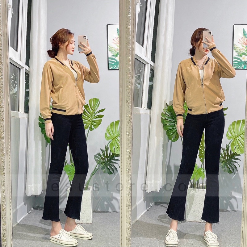 ẢNH THẬT Quần Jeans Loe trơn lai tua 90cm