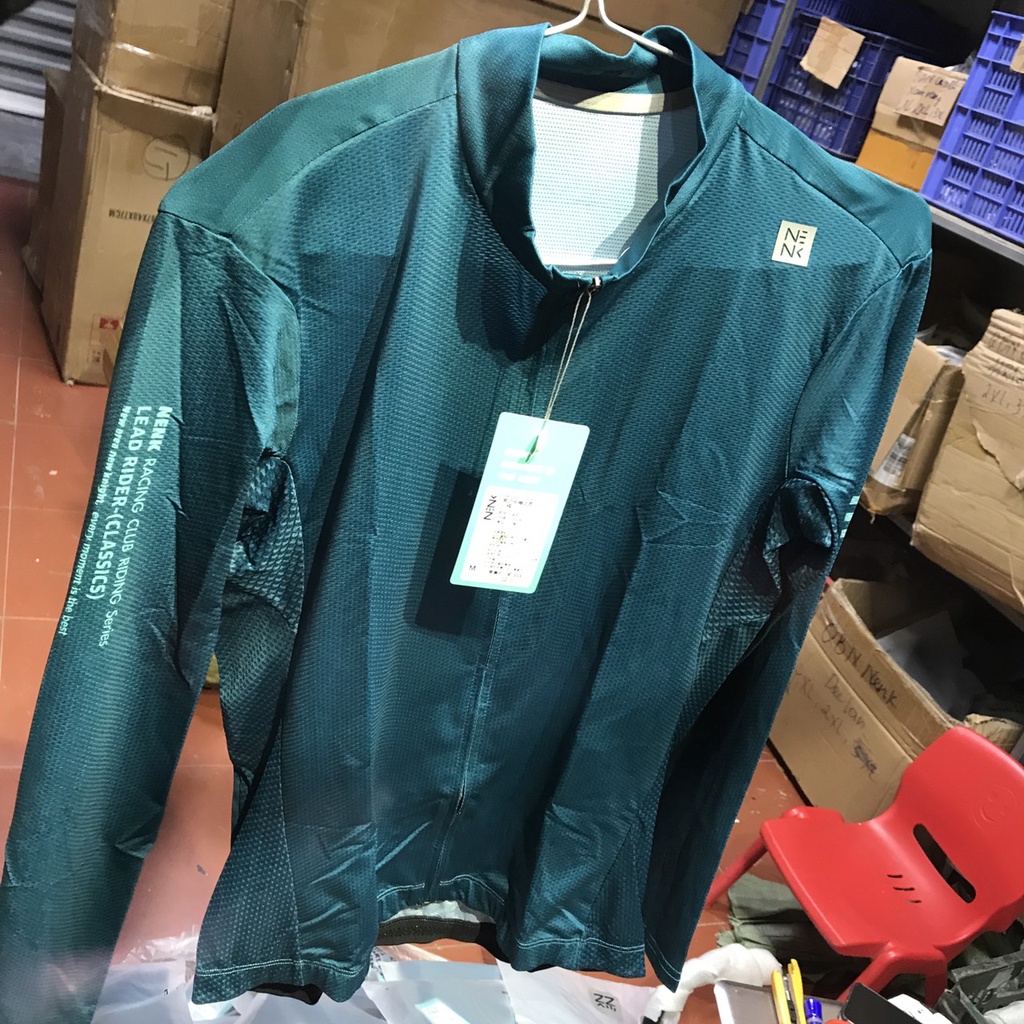 Áo đạp xe dài tay NENK Men's Plain LS Jersey mẫu 2 Xanh