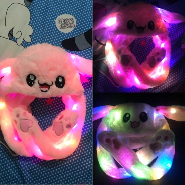 (có sẵn) Mũ tai thỏ có đèn led xinh xắn