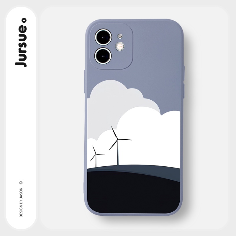 Ốp lưng JURSUE mềm viền vuông hình dễ thương đẹp Cho iPhone 14 13 12 11 Pro Max SE 2020 X XR XS 8 7 ip 6S 6 Plus Y2252