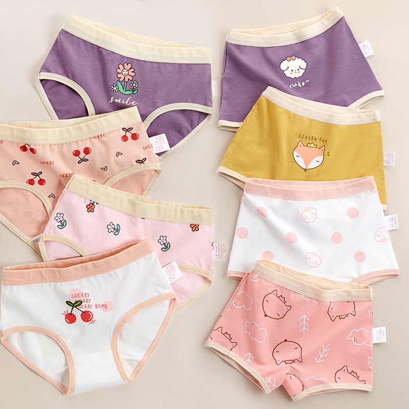 Quần Lót Boxer Cotton Phong Cách Hàn Quốc Cho Bé Gái