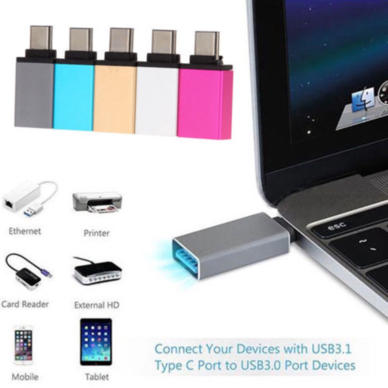 Aluminium USB3.1 Type C Male to USB 3.0 A Female Converter USB-C Cable Adapter