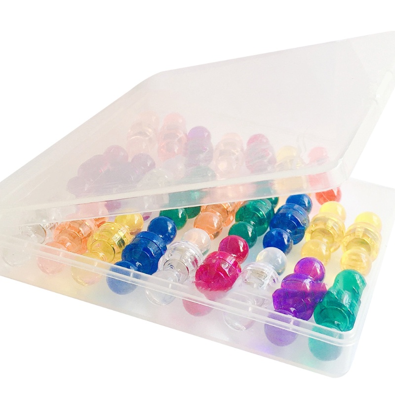 Set 50 Ghim Nam Châm Bằng Nhựa Trong Suốt Nhiều Màu Chất Lượng Cao Cho Bảng Trắng