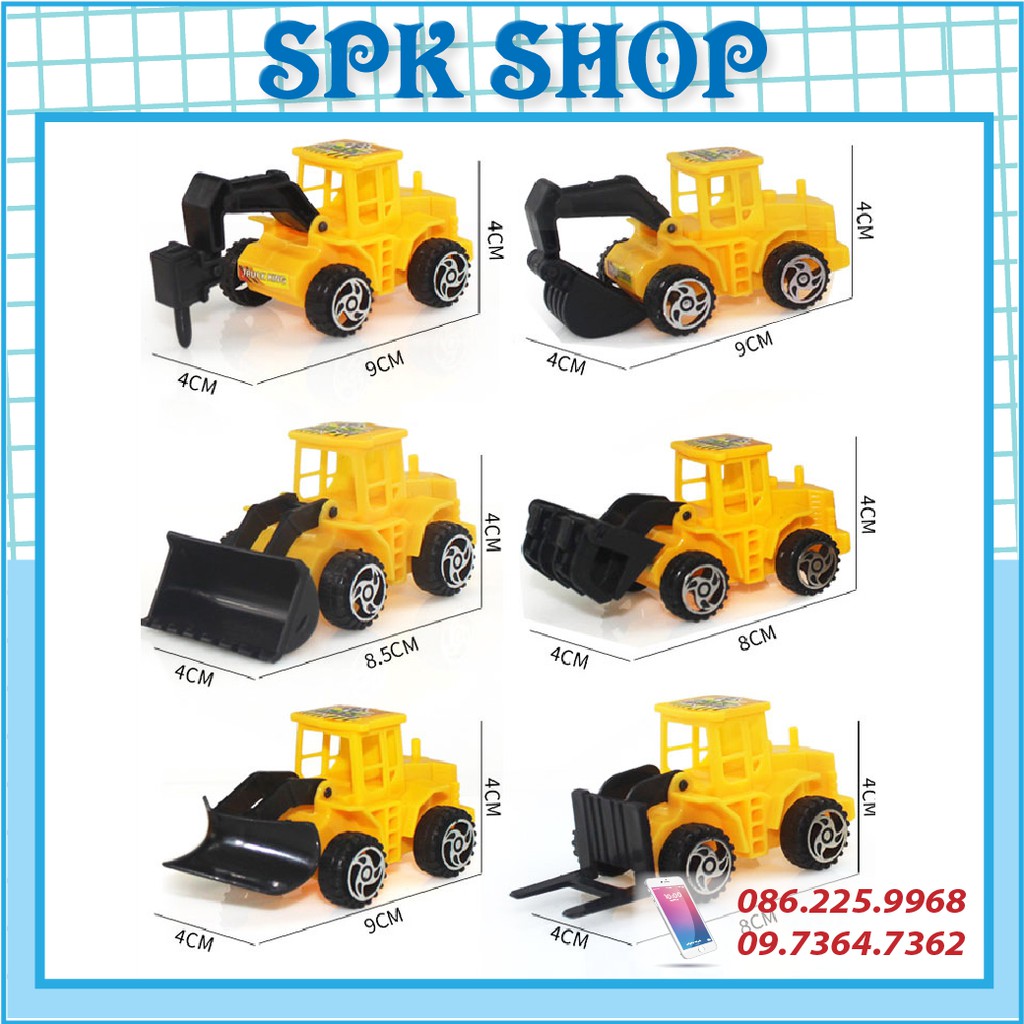 [FREESHIP❤️] Bộ xe công trình- Trang trí bánh sinh nhât bánh kem - SPK Shop