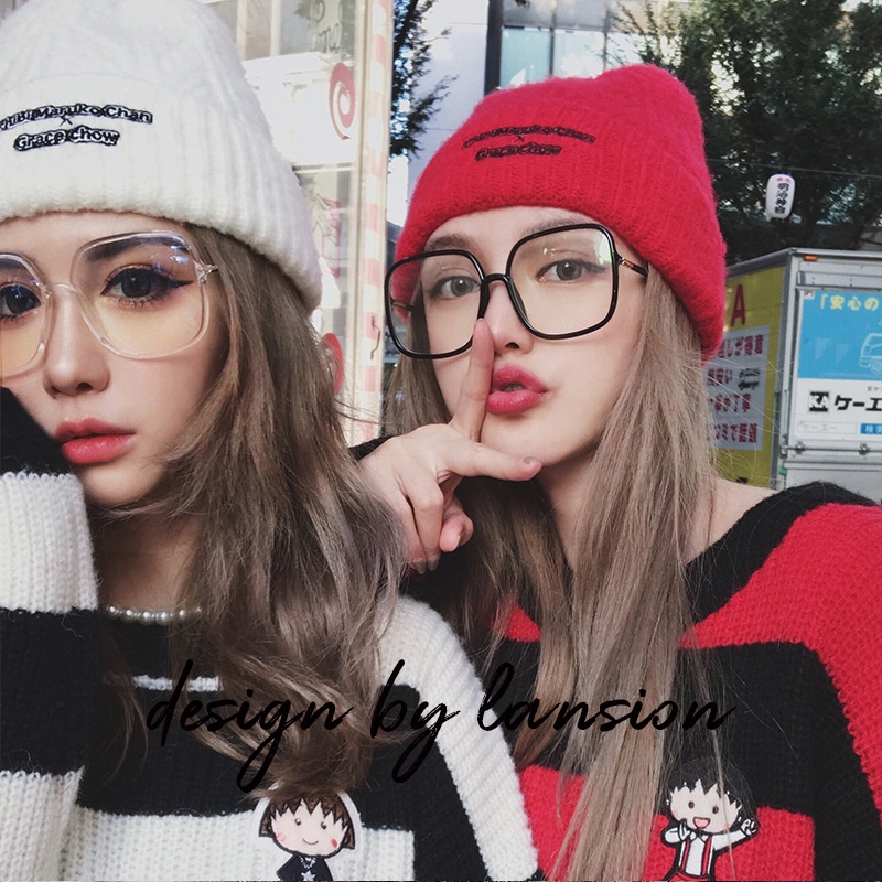 Mắt Kính Gọng Vuông Lớn Chống Ánh Sáng Xanh Trong Suốt Phong Cách Vintage