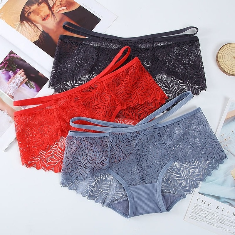 Quần Lót Lưng Thấp Phối Ren Quyến Rũ Cho Nữ