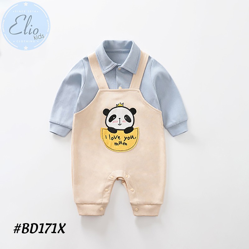 Bodysuit bé sơ sinh, áo sơ sinh cho bé từ 1 tháng đến 1 tuổi hình gấu ngộ nghĩnh chất liệu cotton 100% cao cấp  BD171