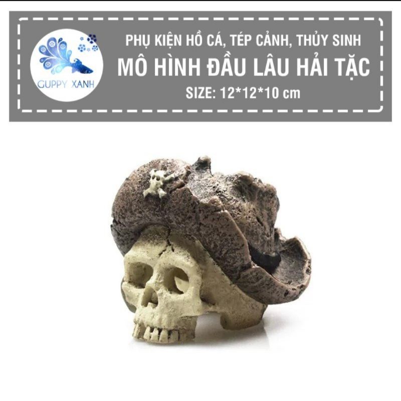 Mô hình đầu lâu trang trí hồ cá lóc, thủy sinh