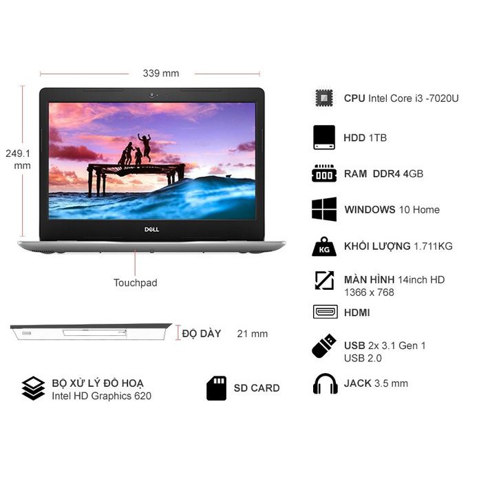 Laptop Dell Inspiron 3481 (030CX1) | BigBuy360 - bigbuy360.vn