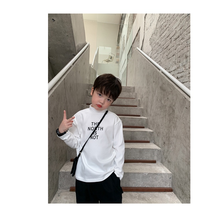 Áo thun cổ lọ dài tay cho bé trai phong cách Hàn Quốc từ 16kg đến 40kg thời trang trẻ em Dream House