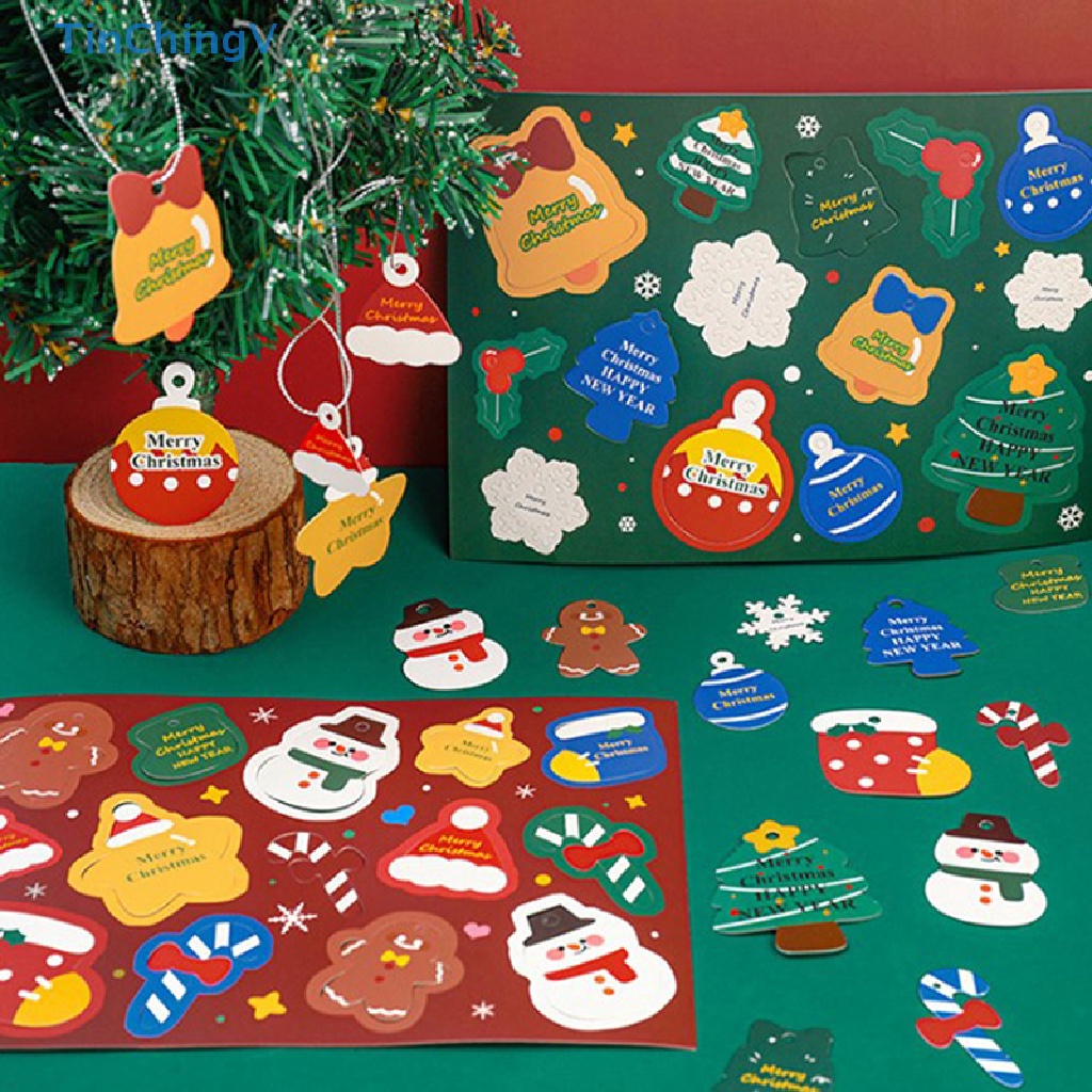 Bộ 14 Thẻ Giấy Kraft In Hình Ông Già Noel Trang Trí Gói Quà Giáng Sinh DIY