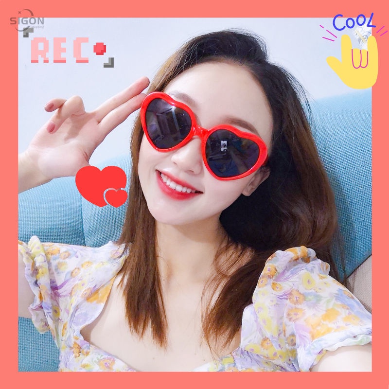 Kính mát hình trái tim thời trang cho nữ