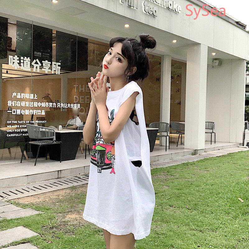 Áo không tay độc đáo dáng rộng thiết kế đơn giản hợp thời trang