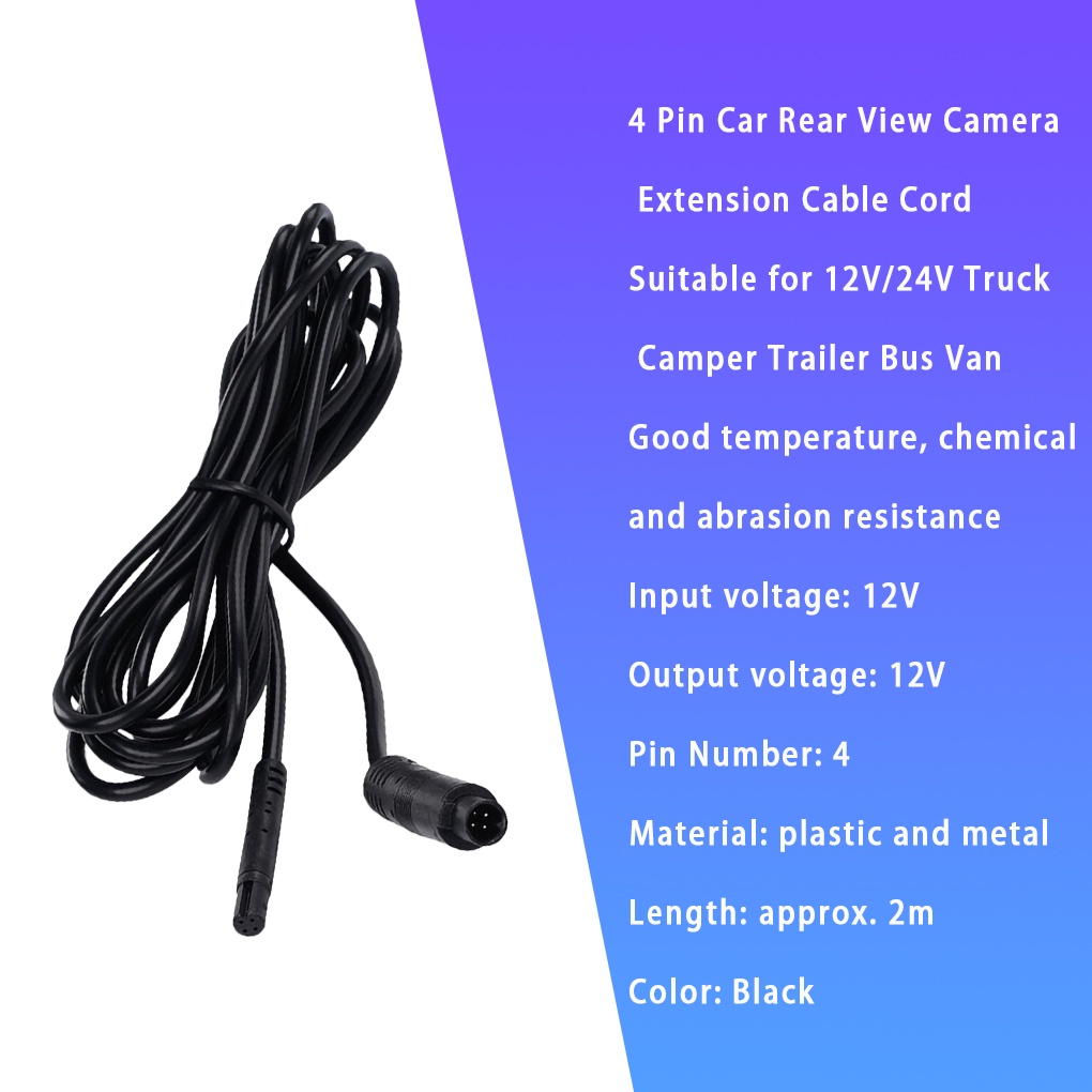 Car Dash Rear Camera Extension Cable Vehicle Backup Reverse Cam 4-pin Extension Wire Cord | BigBuy360 - bigbuy360.vn