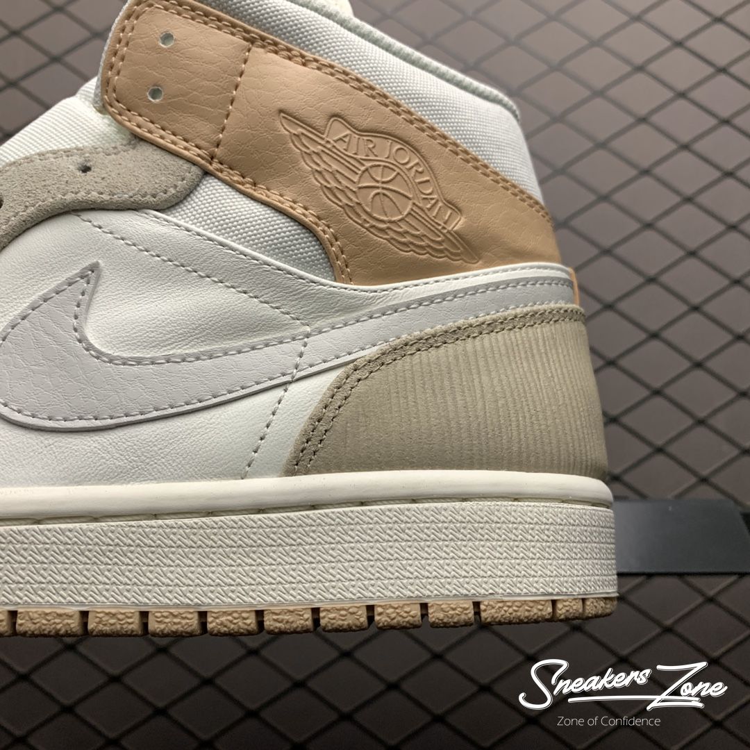 (FREESHIP+HỘP+QUÀ) Giày Thể Thao AIR JORDAN 1 Mid Milan Màu Kem Nâu Cổ Cao SNEAKERS WORLD | BigBuy360 - bigbuy360.vn