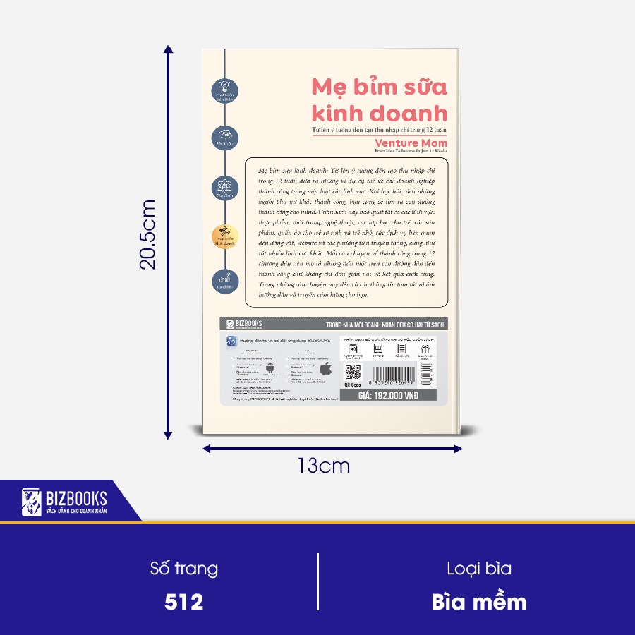 BIZBOOKS - Sách Mẹ bỉm sữa kinh doanh: Từ lên ý tưởng đến tạo thu nhập chỉ trong 12 tuần