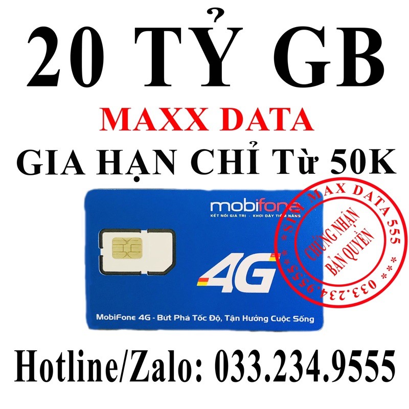 
                        Sim 4G 20 TỶ GB
                    