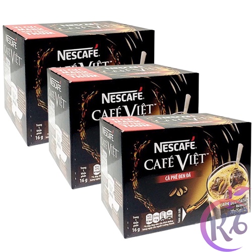 Combo 3 hộp Nescafe Việt đen đá hộp 15 gói x 16g (240g) - cà phê Việt, cafe đen đá hòa tan date mới