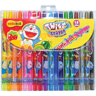 BÚT SÁP VẶN 18 MÀU DORAEMON TCR-C05/DO