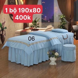 Ga, DRap trải giường spa, ga trải giường nối mi bộ 4 món