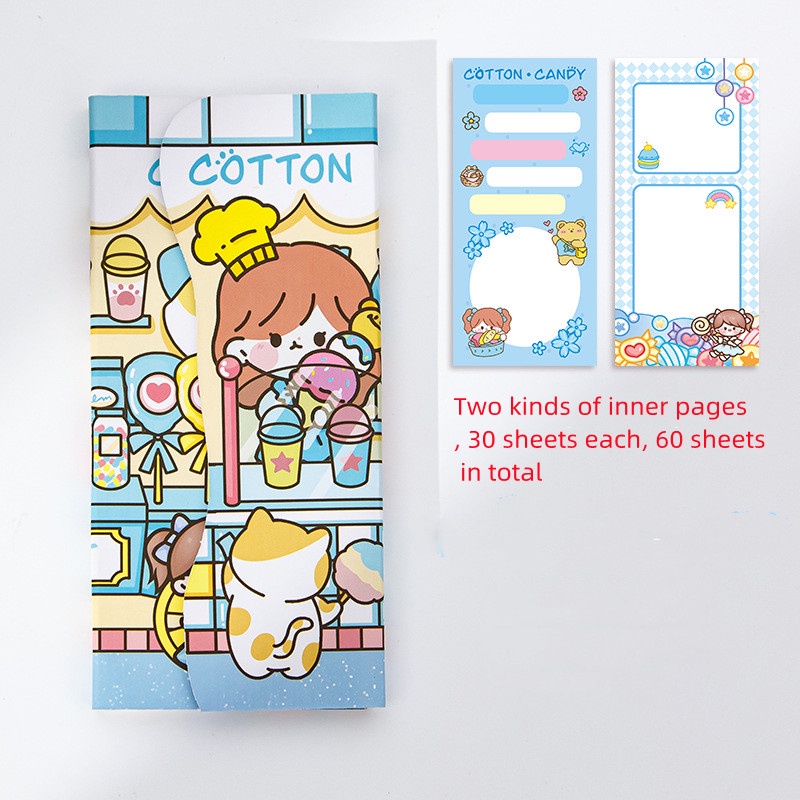 Sổ Tay Ghi Chú Từ Tính Họa Tiết Trái Tim Cô Gái Dễ Thương