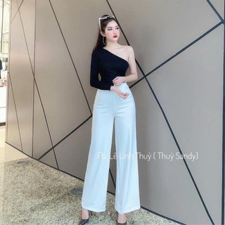 Quần vải ống rộng nữ ⚡️TÔN DÁNG ⚡️ Quần ống suông công sở chất vải tuyết mưa, thiết kế cạp cao