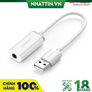 Card sound USB 2.0 to 3.5mm Mic & Loa chính hãng Ugreen 30712