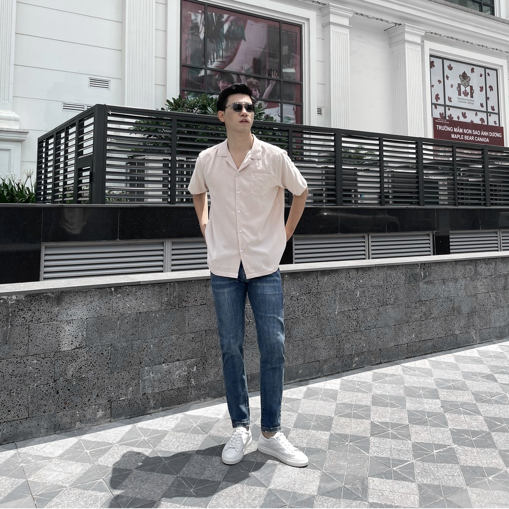 Quần jean nam ROWAY Fullbox, vải denim co giãn nhẹ, form skinny | Jean xanh trơn