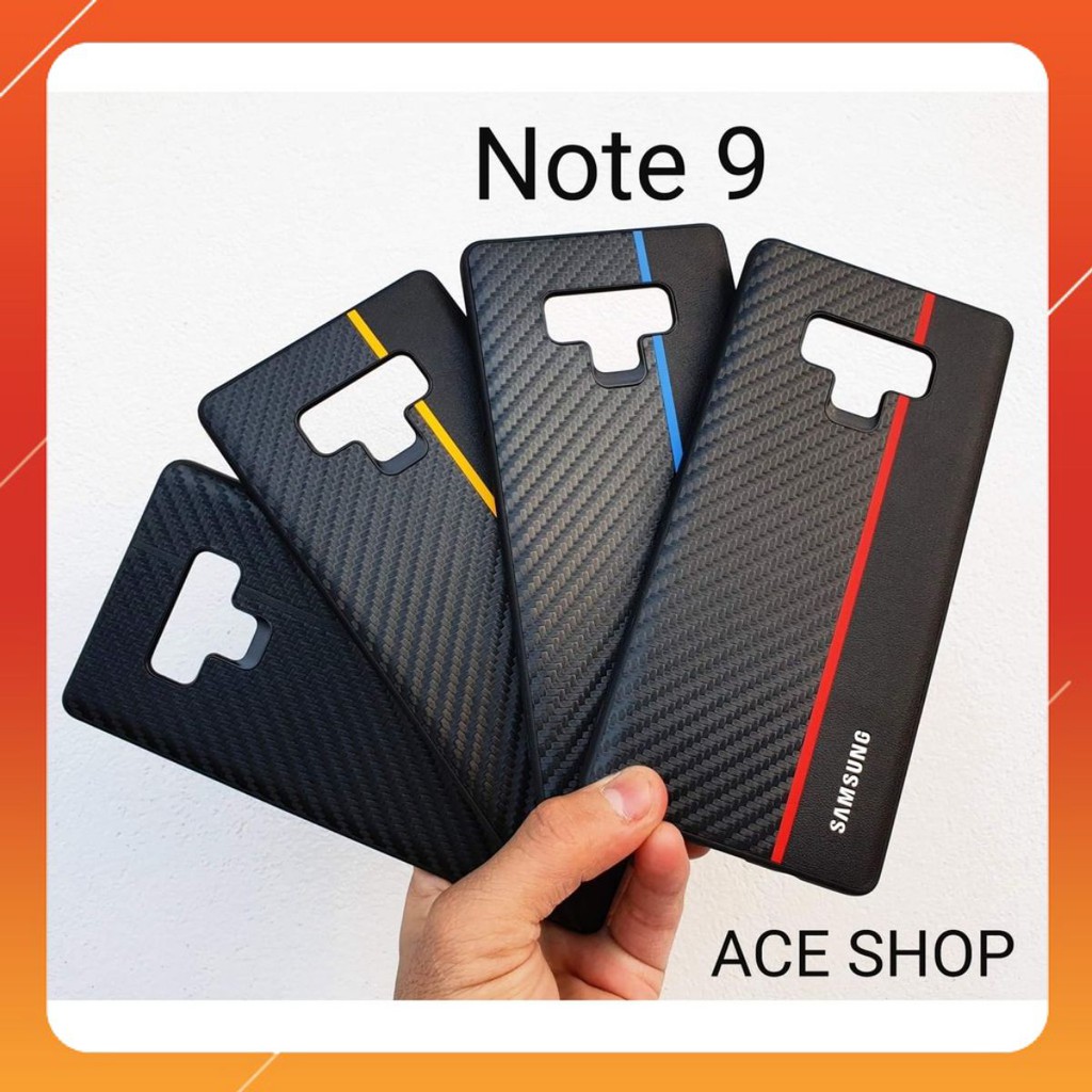 Ốp Note 9 lưng vân da carbon