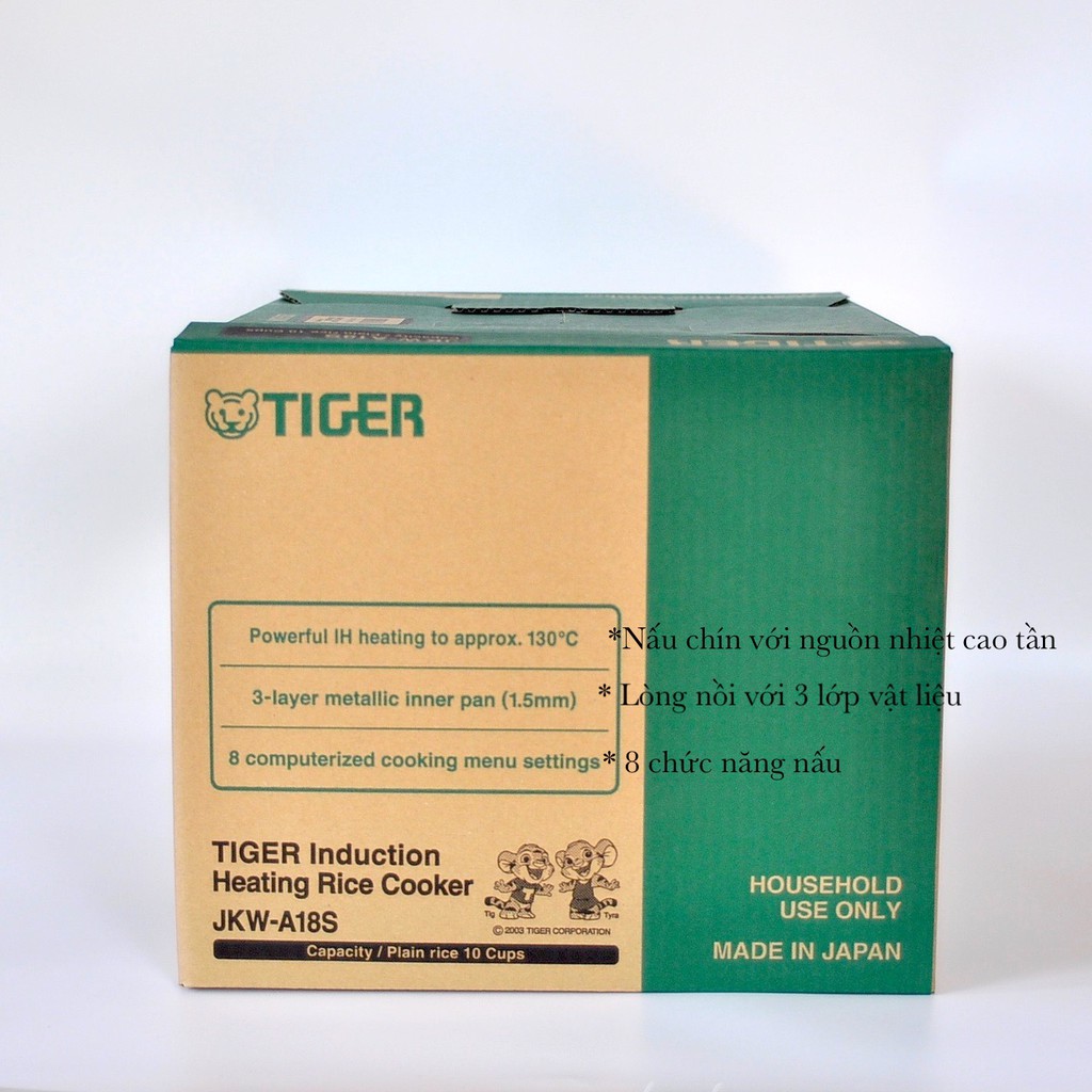 Nồi cơm điện cao tần Tiger JKW-A18S (Bạc) Made in Japan