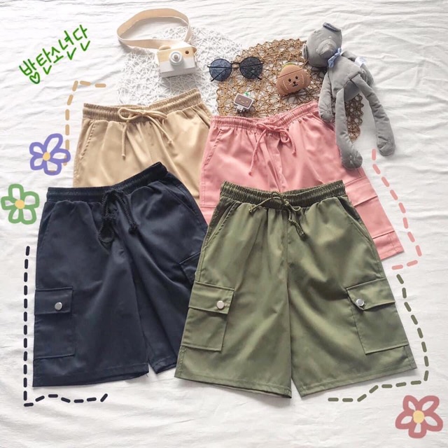 Short box pant kaki / quần short túi hộp ( kèm hình thật + video )