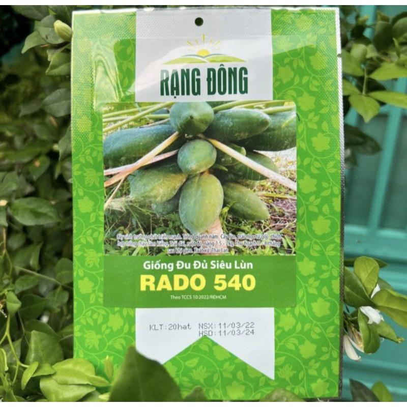 Hạt giống đu đủ siêu lùn Rạng Đông gói 20 hạt, năng suất cao