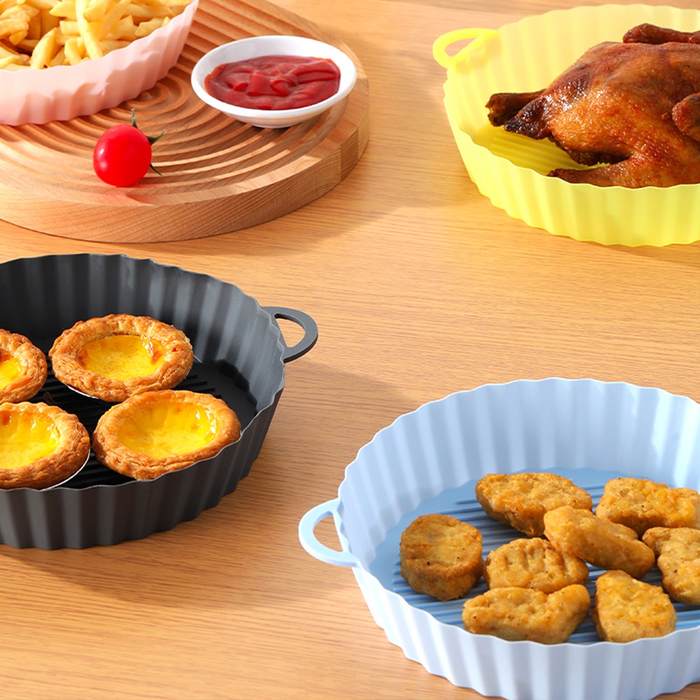 Nồi Chiên Không Dầu Bằng Silicone 19 / 22cm Cho Lò Vi Sóng