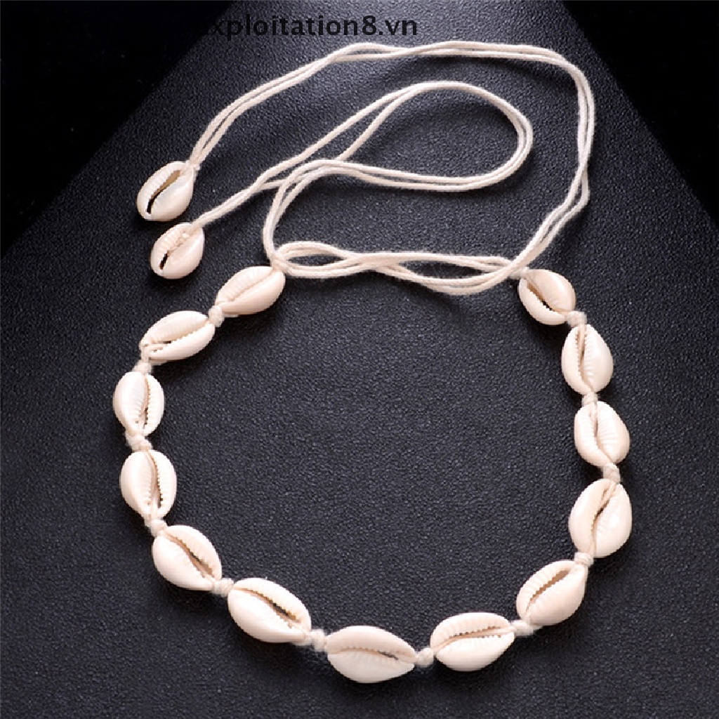 Vòng cổ choker đính vỏ sò phong cách Bohemian thời trang đi biển độc đáo cho nữ