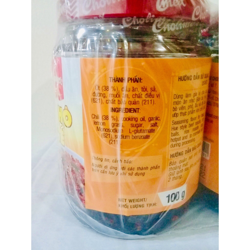 Ớt khô sa tế Cholimex hũ