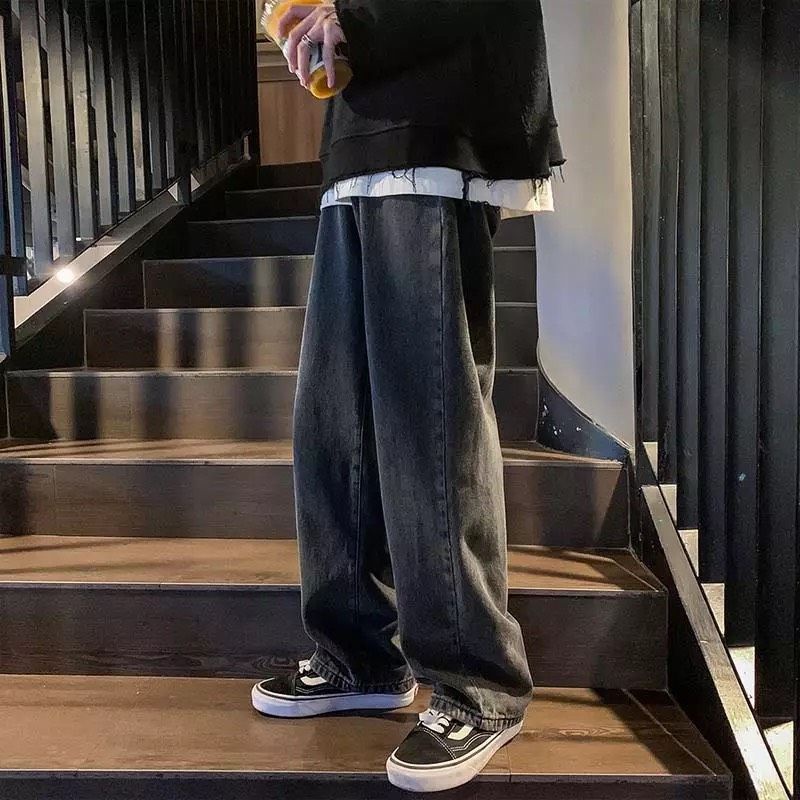 QUẦN JEANS ỐNG RỘNG -TAN -DÁNG SUÔNG PHONG CÁCH HÀN QUỐC-QJT1-THỜI TRANG UNISEX-có size Nam Nữ dể phối đồ xịn màu xám