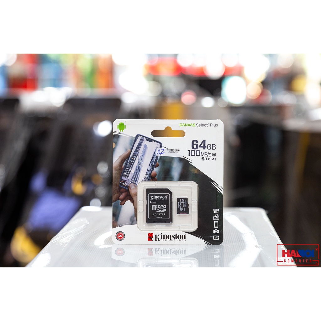 Thẻ nhớ micro SDXC Kingston 64GB Canvas Select Plus upto 100MB/s + Adapter