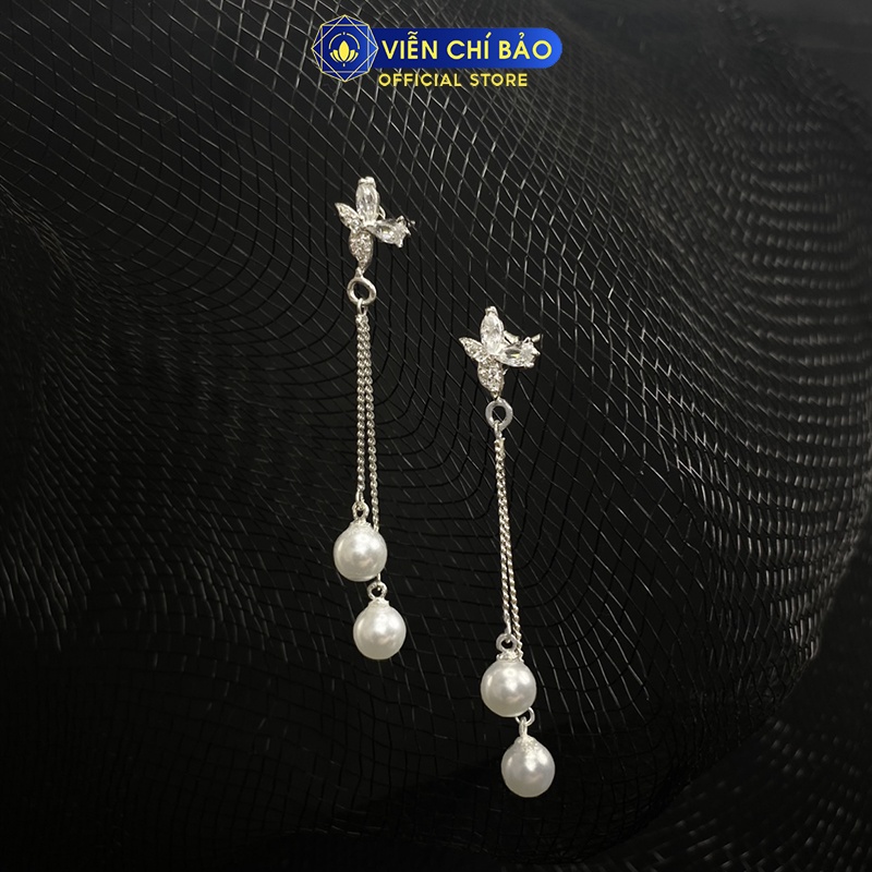 Bông tai bạc nữ Hoa Anh Đào chất liệu bạc 925 thời trang phụ kiện trang sức nữ Viễn Chí Bảo B400493