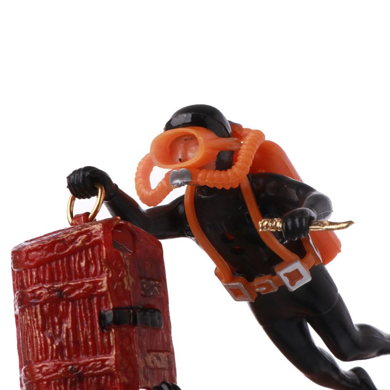 Lucky Tượng Resin Thợ Săn Kho Báu Với Ống Khí Trang Trí Bể Cá