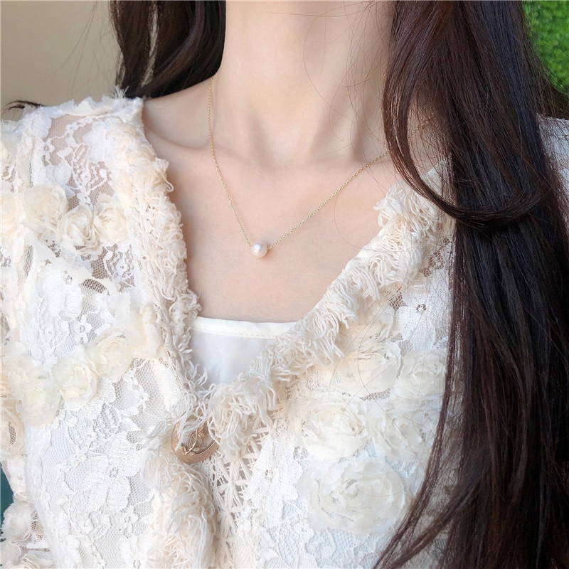 SUXI Dây Chuyền Ngọc Trai Đơn Giản Phong Cách Hàn Quốc