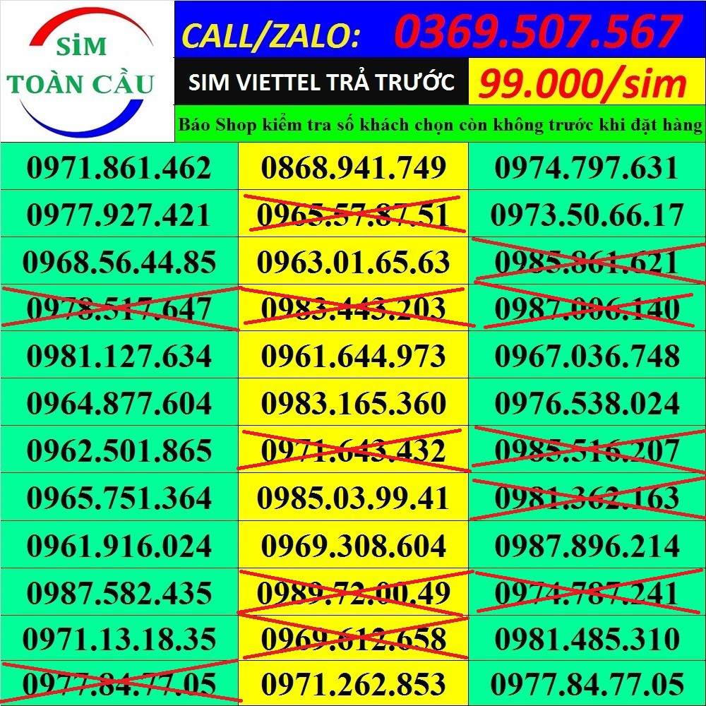 Sim số đẹp Viettel 99k đầu 09 có gói V120, V120Z, ST90, ST120