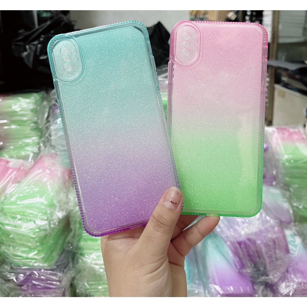 VIỀN VUÔNG GIẢ 12 13 Ốp DẺO BẢO VỆ CAMERA  Nhũ Màu Loang IP 7 8 X XS 11 12 13 PLUS / PRO / MAX