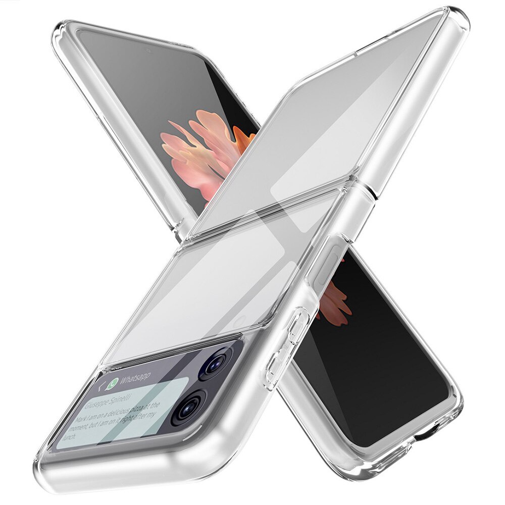 Ốp điện thoại siêu mỏng dạng gập trong suốt chống sốc cho Samsung Galaxy Z Flip 3 5G