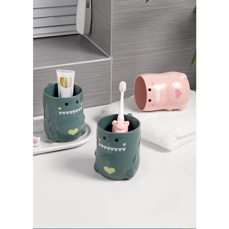 Ly cốc nhựa lúa mạch Nhóc Khủng Long Dễ Thương #T10-16