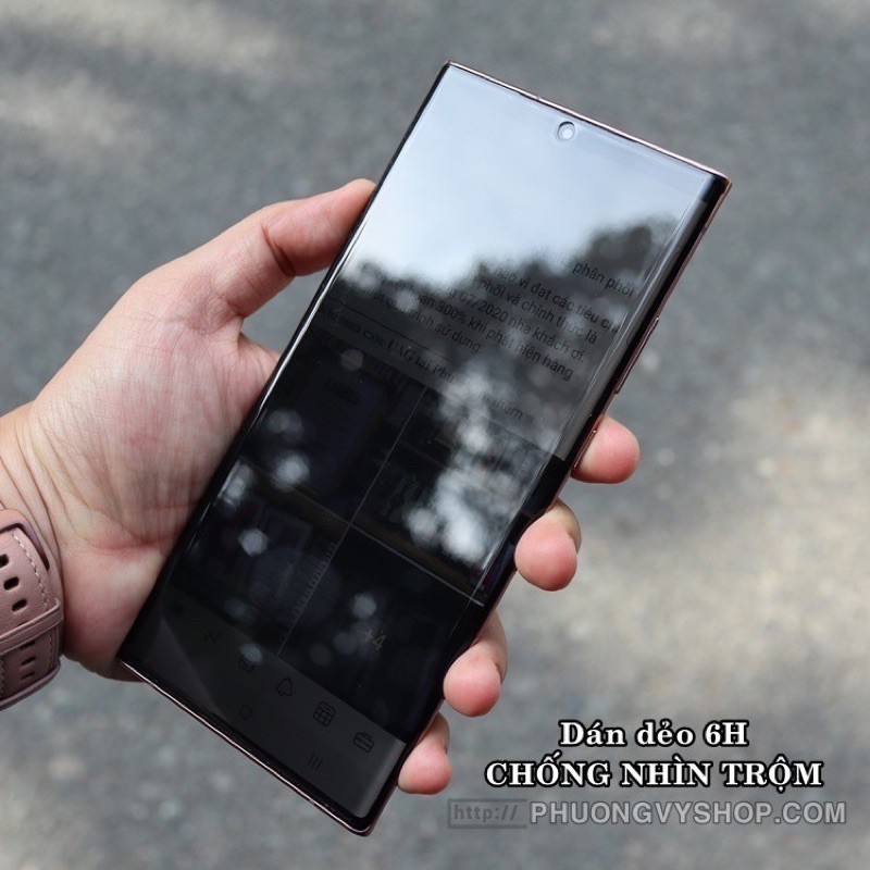 Miếng dán dẻo chống nhìn trộm cho Samsung Note 20 Ultra/ Note 20/ Note 8/ Note 9/ Note 10/ Note 10 Plus/ S20/ S20+/ S10