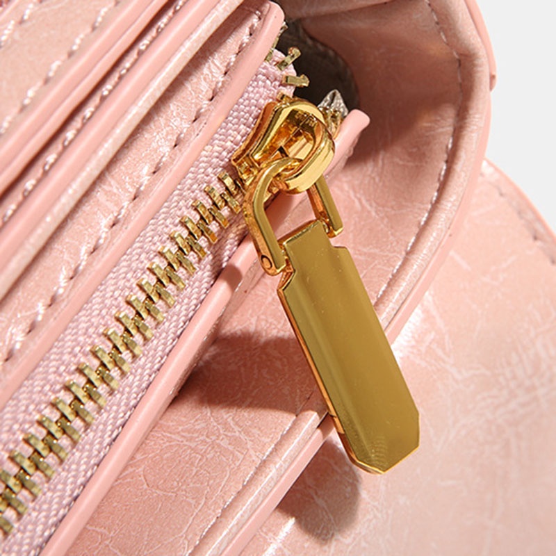 IELGY Niche Túi Xách Đeo Vai Hình Vuông Nhỏ Cầm Tay Họa Tiết Cỏ Bốn Lá Kẻ Sọc Caro