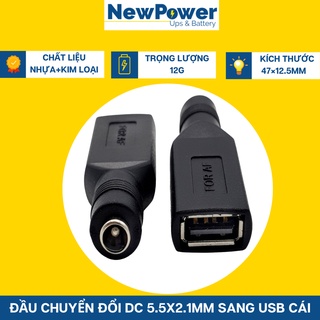 Đầu chuyển đổi dc 5.5x2.1mm sang usb cái