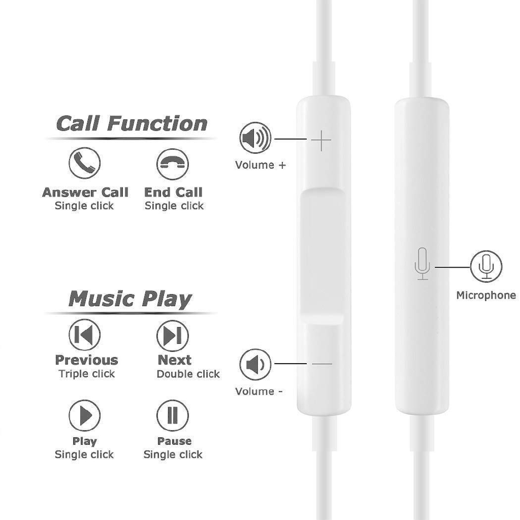 Apple Lightning Earbuds/in-Ear Wired Earphones/with Remote Control /For iPhone 11 X Max XR 7 8 Plus