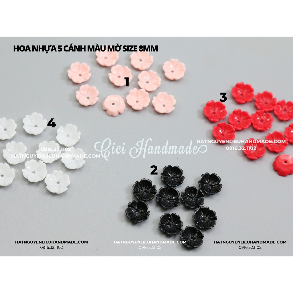 Hoa nhựa 5 cánh phủ sứ mờ